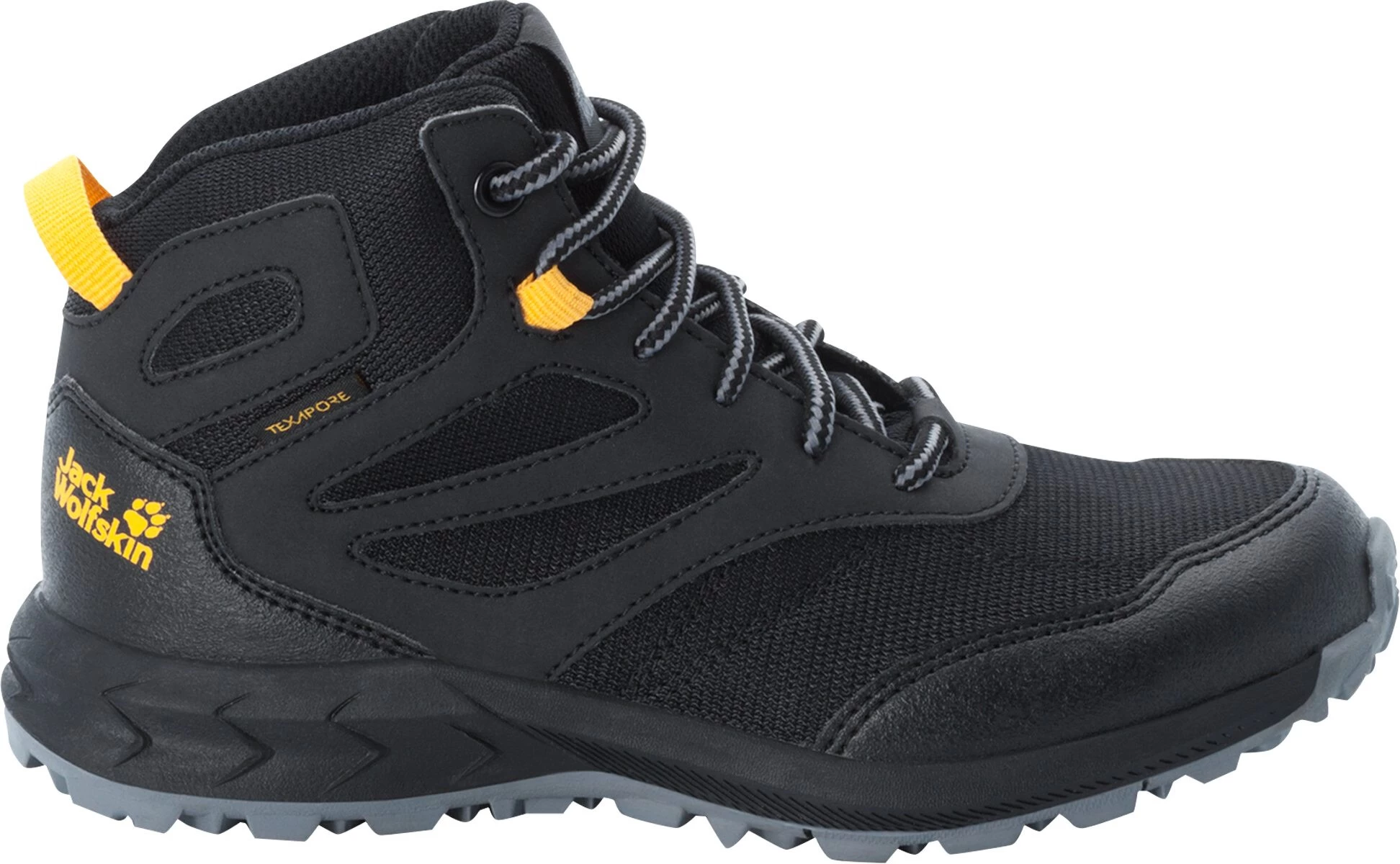 Jack Wolfskin Woodland Texapore Midden Schoenen Kinderen, Zwart