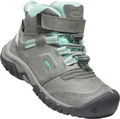 Keen Ridge Flex Mid WP Schoenen Kinderen, Grijs/turquoise