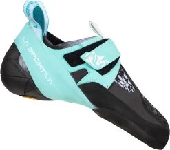 La Sportiva Skwama Vegan Klimschoenen Dames, Turquoise/zwart