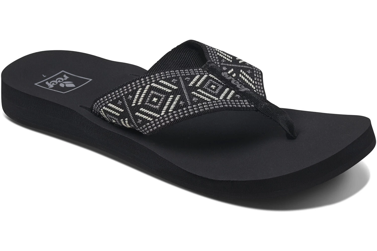 Reef Spring Woven Teenslippers Dames, Zwart