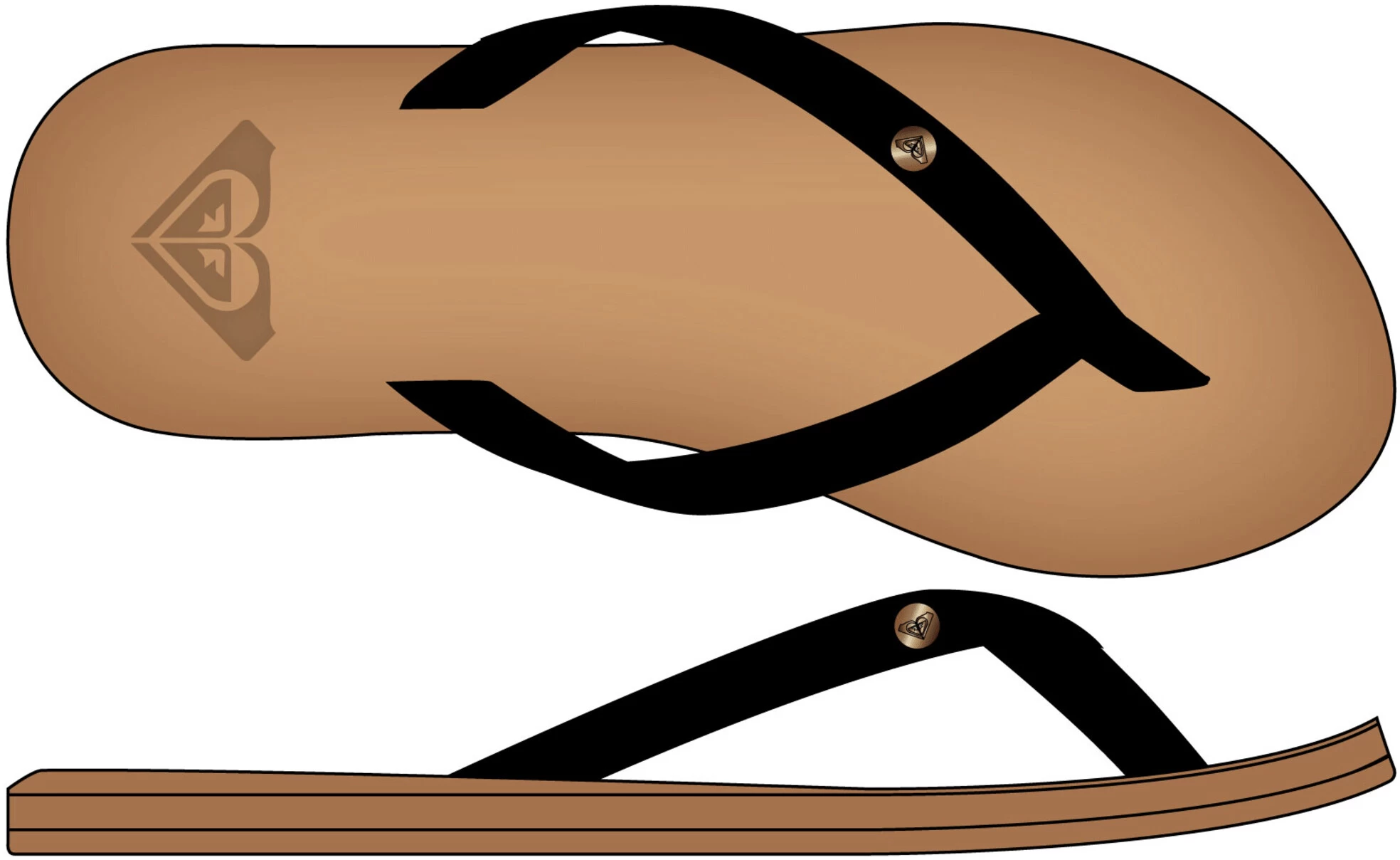 Roxy Jyll III Sandalen Dames, Bruin/zwart