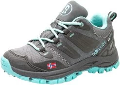 TROLLKIDS Rondane Hiker Lage Schoenen Kinderen, Grijs/turquoise